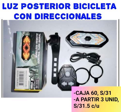 LUZ POSTERIOR BICICLETA C/ DIRECCIONAL