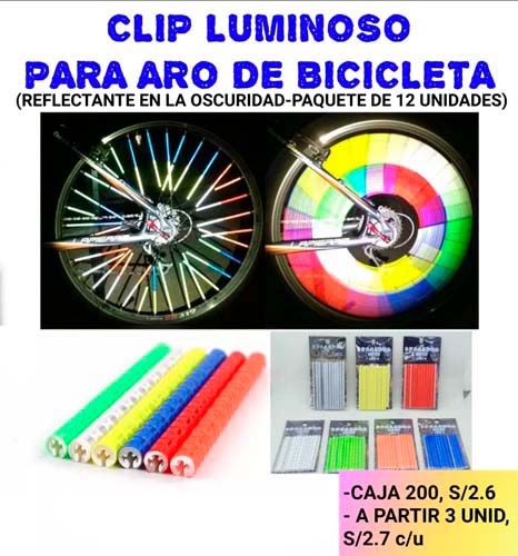 CLIP LUMINOSO P/ ARO DE BICICLETA