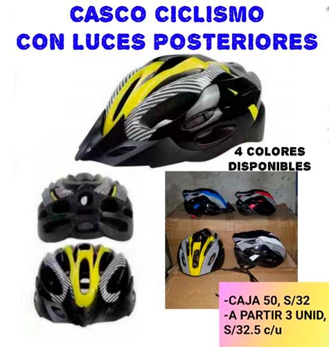 CASCO CICLISMO C/ LUCES POSTERIORES