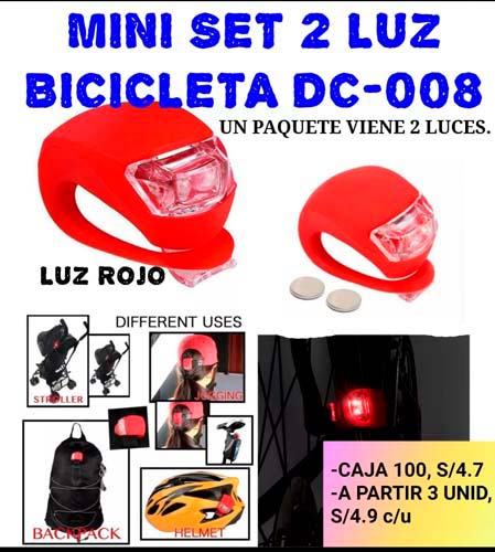 MINI SET 2 LUZ BICICLETA DC-008