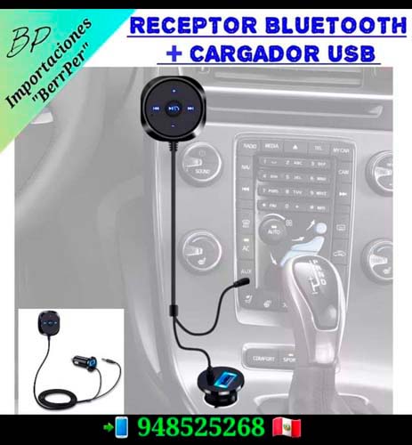 KIT RECEPTOR BLUETOOTH CON CARGADOR USB