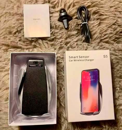 CARGADOR INALAMBRICO S5 CELULAR  PARA VEHICULO