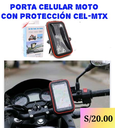 PORTA CELULAR MOTO CON PROTECCION CEL-MTX