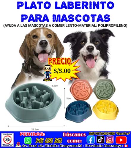 PLATO LABERINTO P/ MASCOTAS
