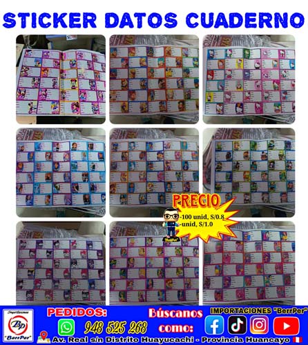 STICKER DATOS CUADERNO