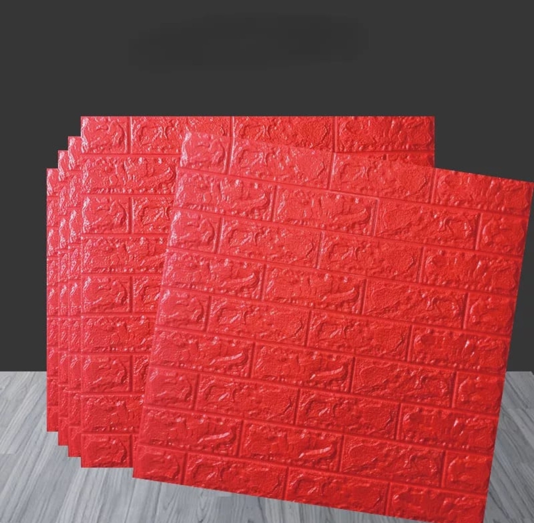 PEGATINA PARED 3D T/ LADRILLO C/ ROJO