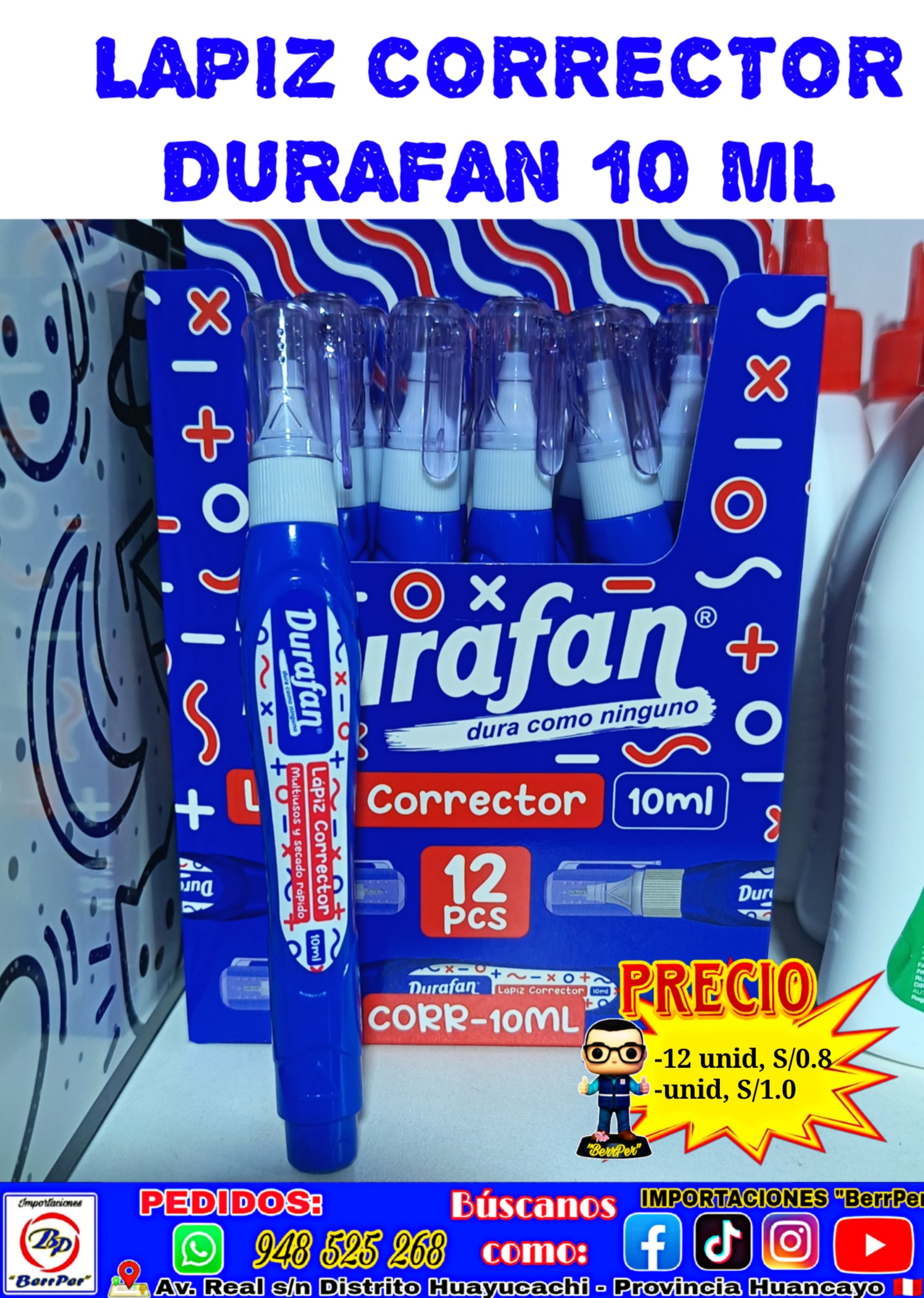 LAPIZ CORRECTOR DURAFAN 10 ML