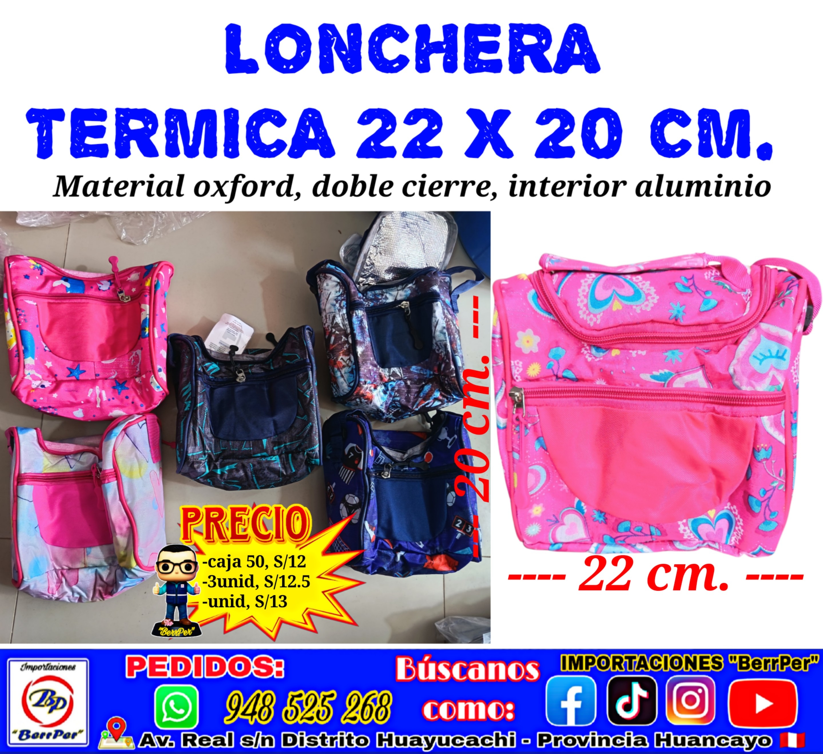 LONCHERA TÉRMICA 22 x 20 cm.