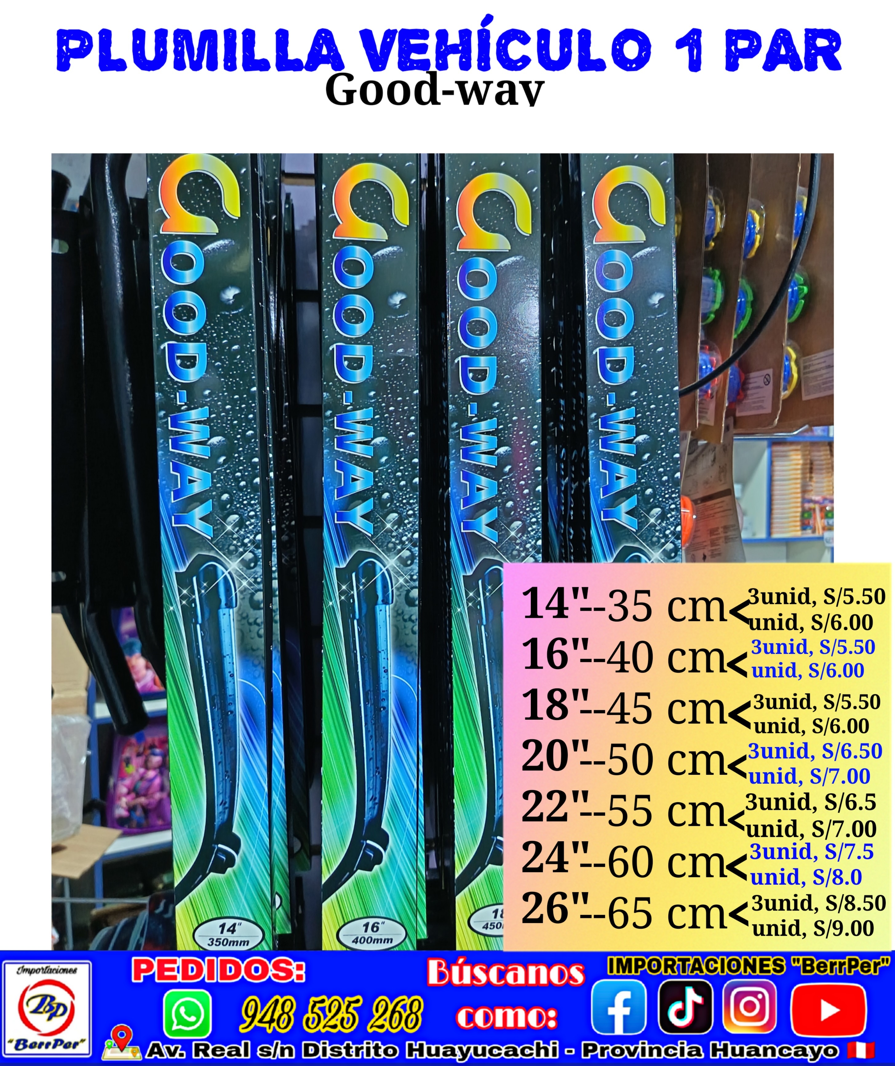 PLUMILLA 20" VEHICULO 1 PAR (good-way)