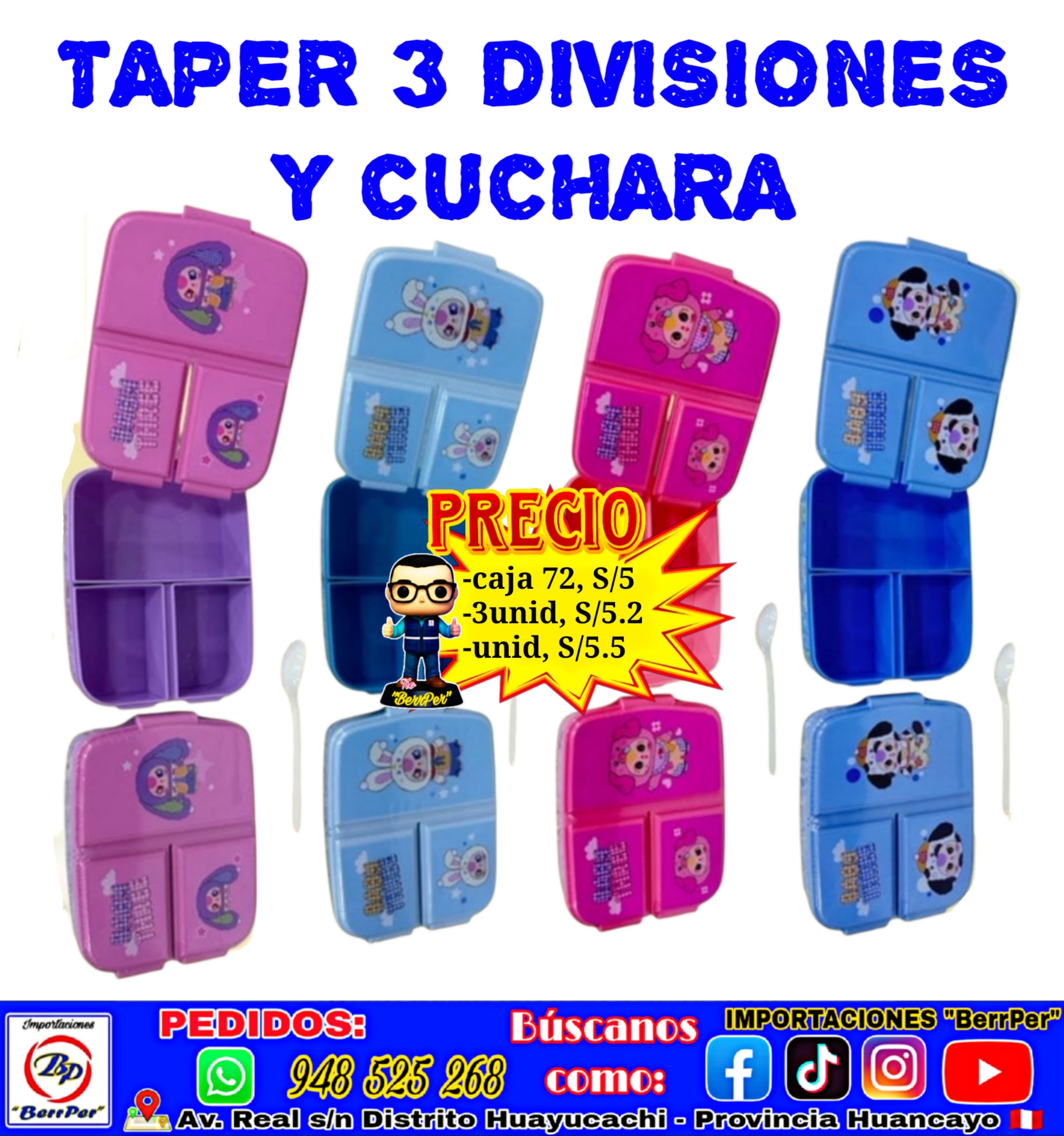 TAPER 3 DIVISIONES Y CUCHARA