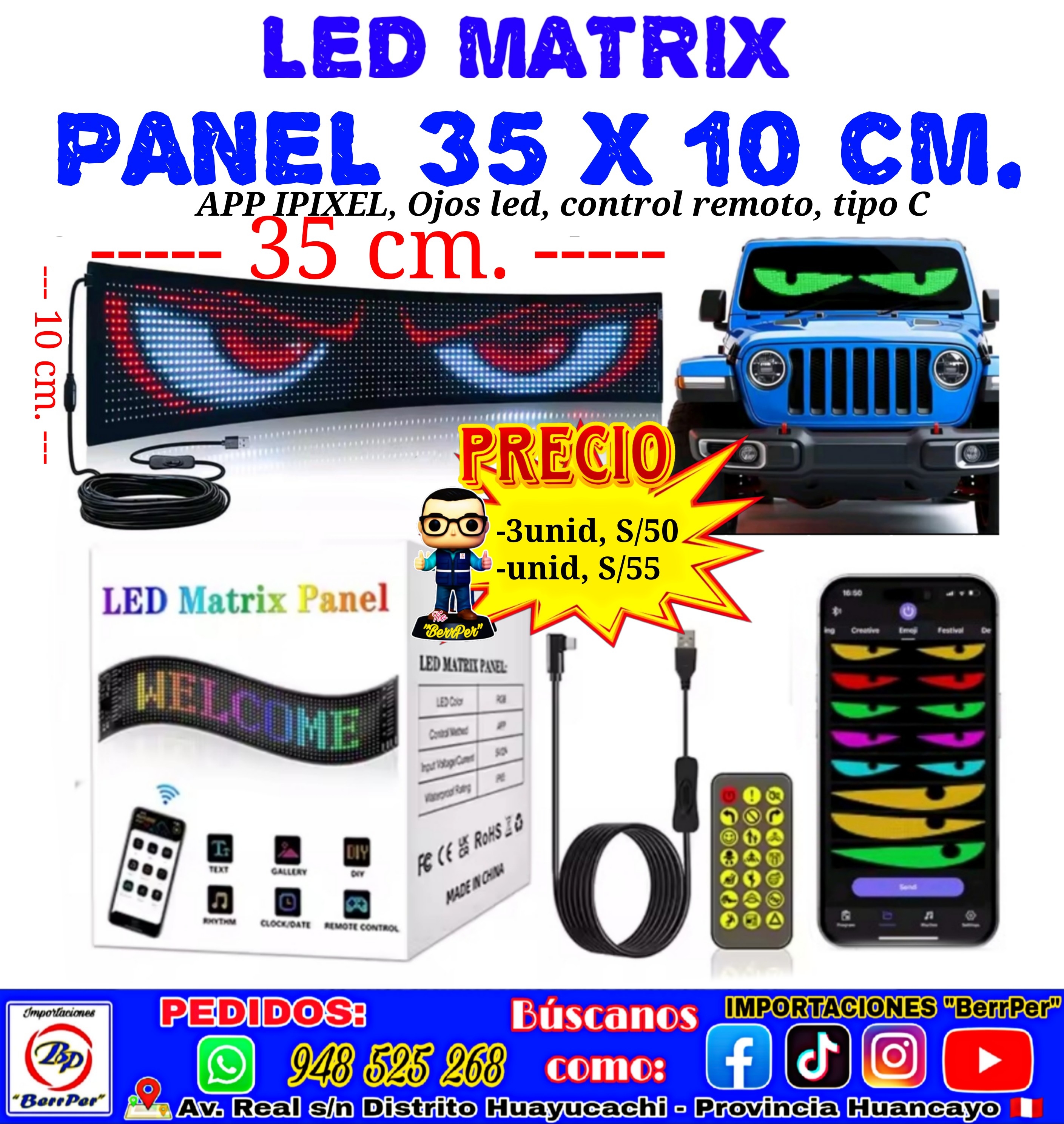 LED MATRIX PANEL 35 X 10 CM
