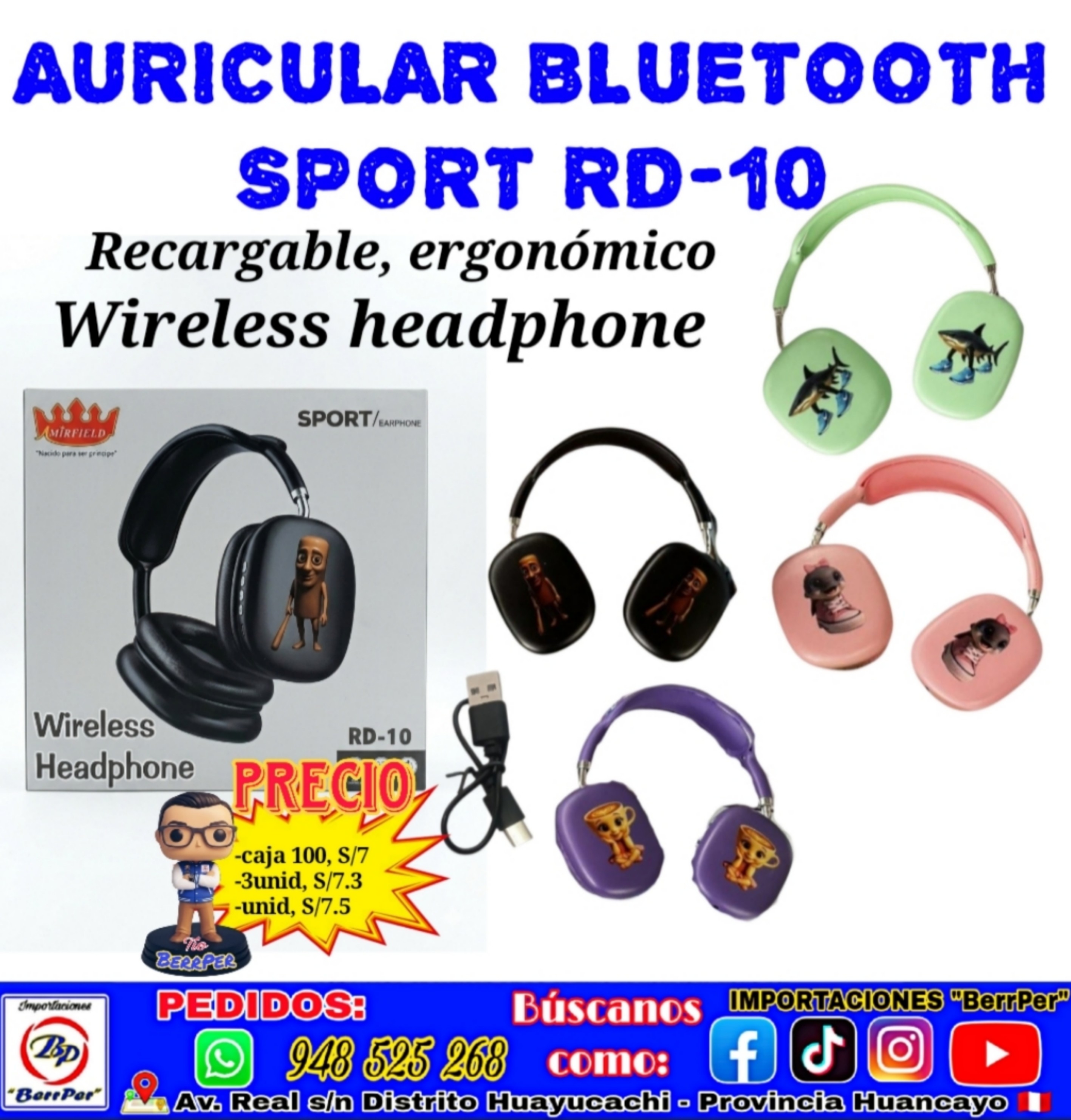 AURICULAR BLUETOOTH SPORT RD-10 (Wireless headphone) amirfield