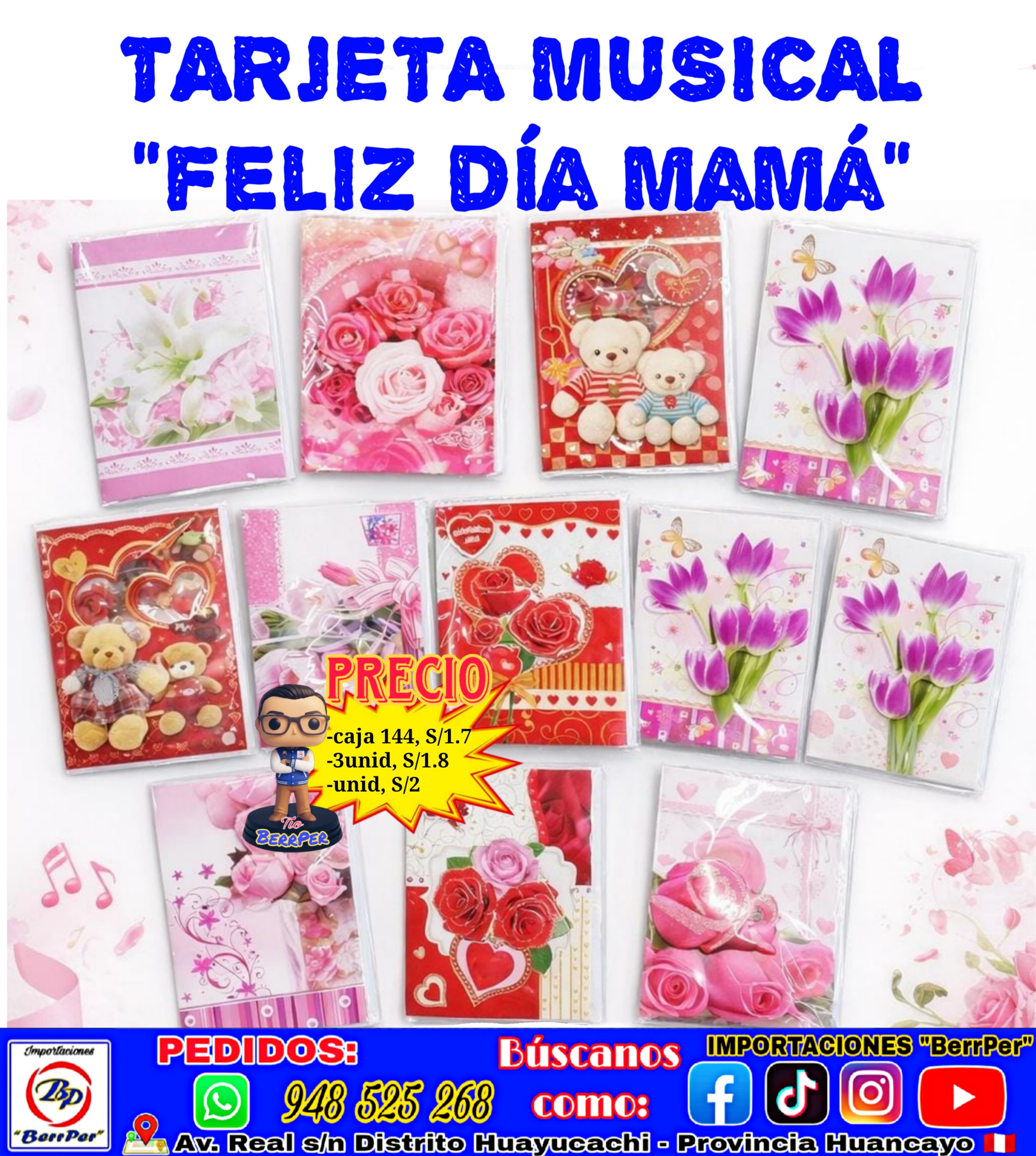 TARJETA MUSICAL "FELIZ DÍA MAMÁ