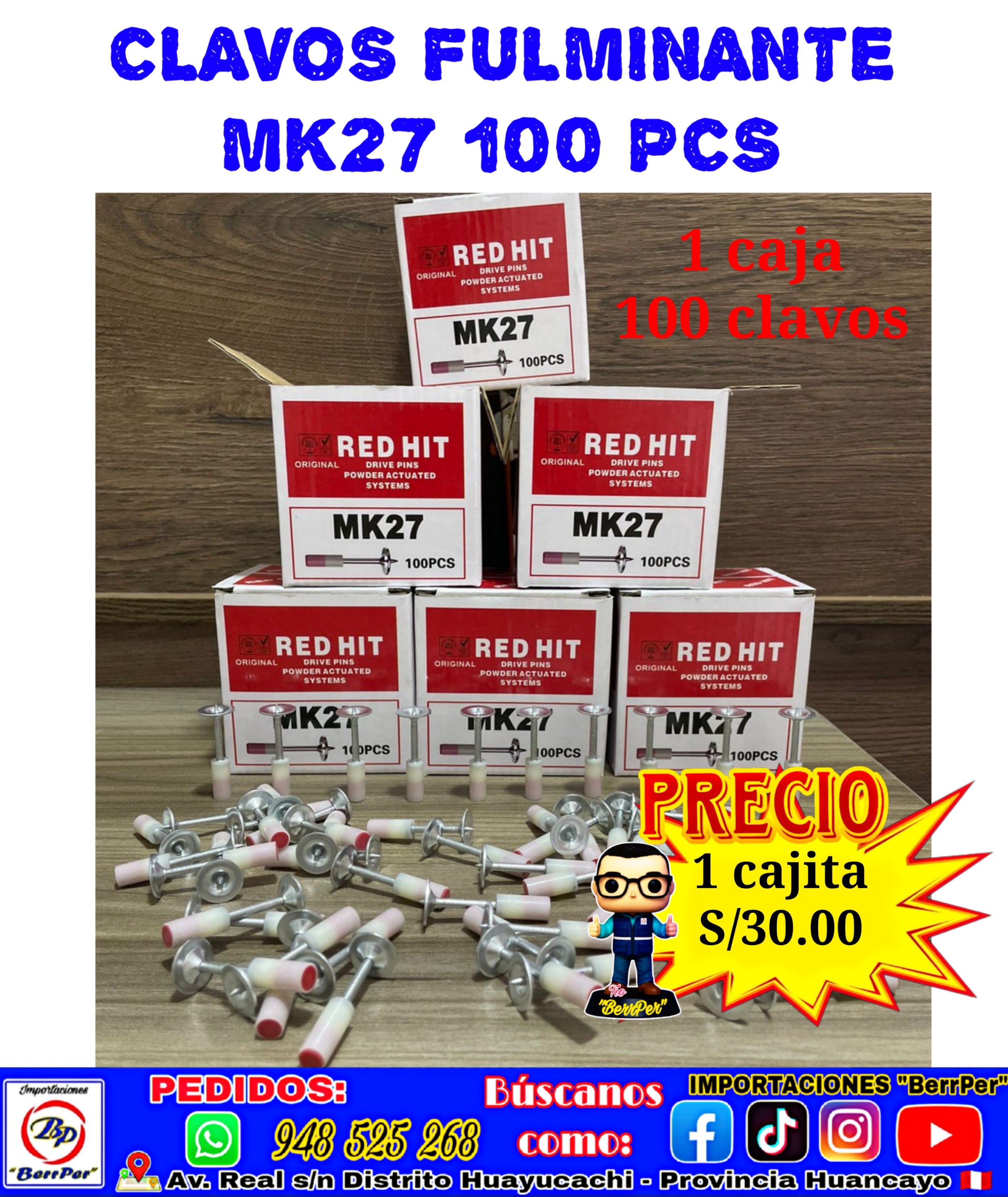 CLAVOS FULMINANTE MK27 100 PCS