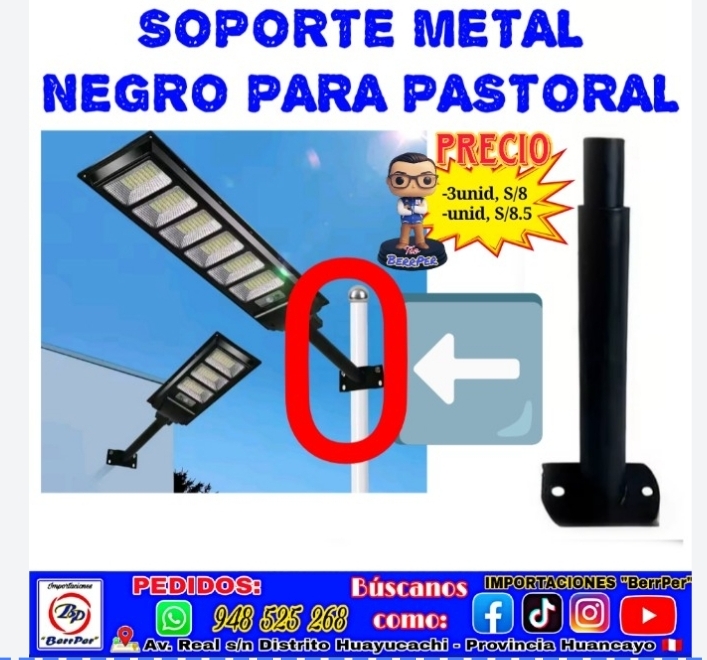 SOPORTE METAL NEGRO PARA PASTORAL