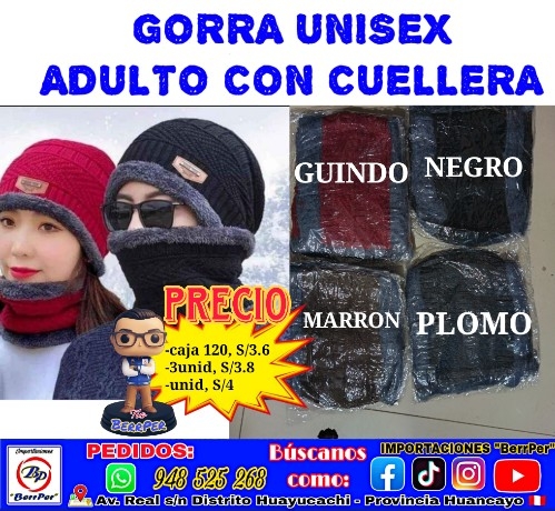GORRA UNISEX ADULTO CON CUELLERA