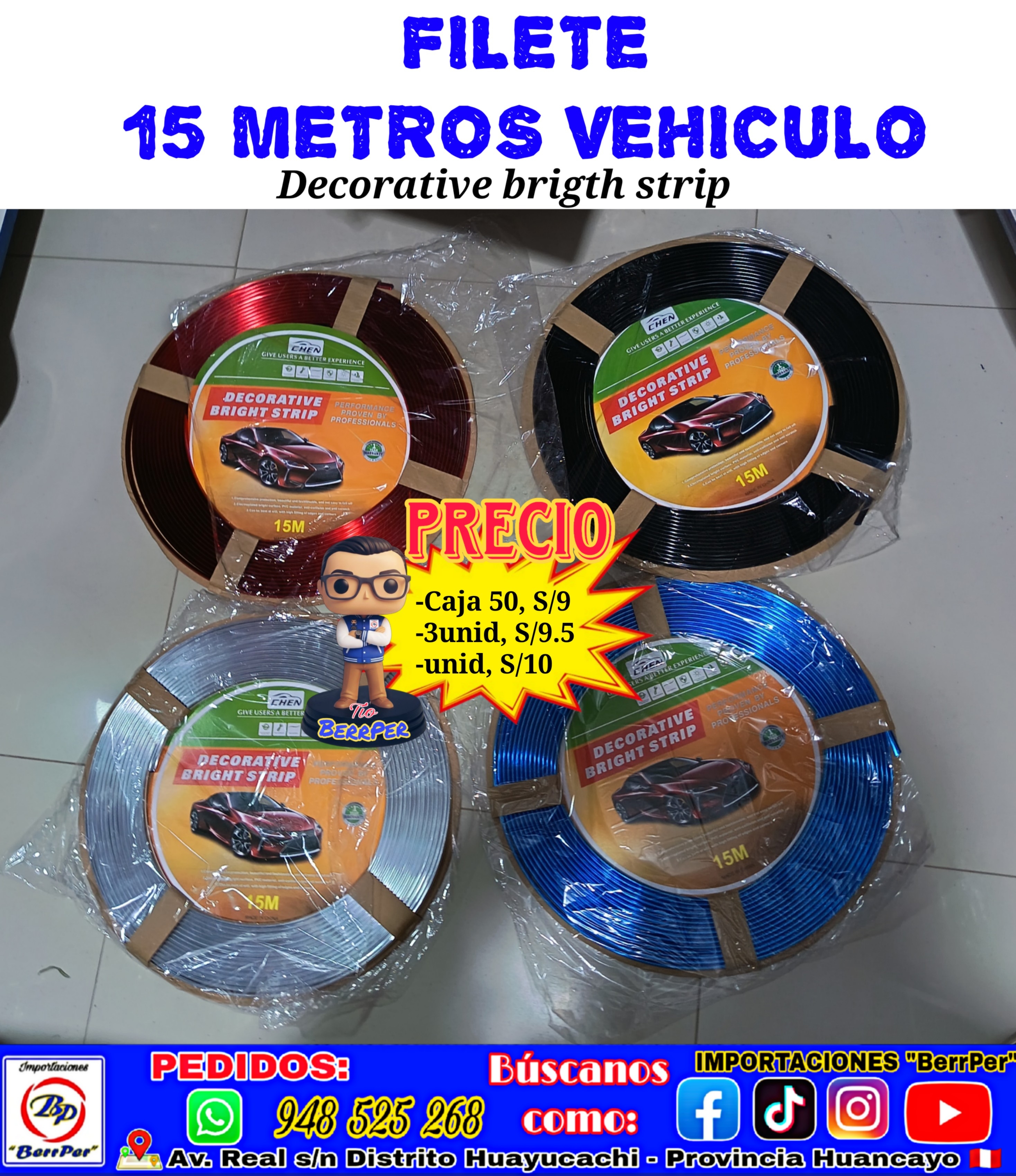 FILETE 15 METROS VEHICULO (decorative brigth strip) edge chen