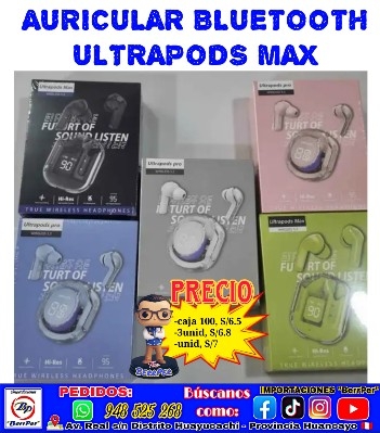 AURICULAR BLUETOOTH ULTRAPODS MAX