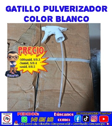 GATILLO PULVERIZADOR COLOR BLANCO