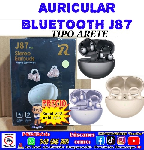 AURICULAR BLUETOOTH J97 (TIPO ARETE)