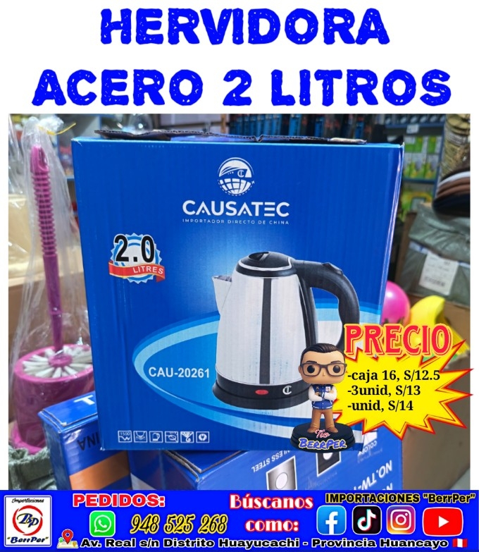 HERVIDORA ACERO 2 LITROS (causatec)