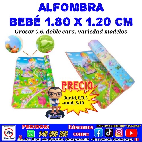 ALFOMBRA BEBE 1.80 x 1.20 cm