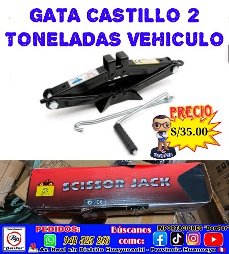 GATA CASTILLO 2 TONELADAS VEHICULO (scissor jack)