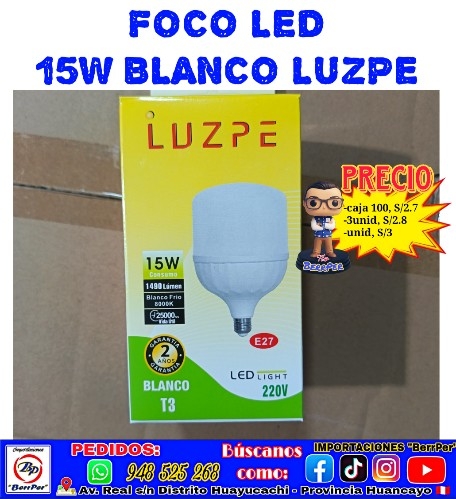 FOCO LED  15W BLANCO LUZPE
