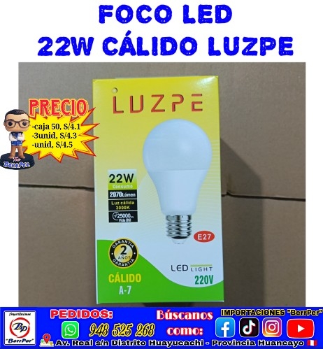 FOCO LED 22W CÁLIDO LUZPE