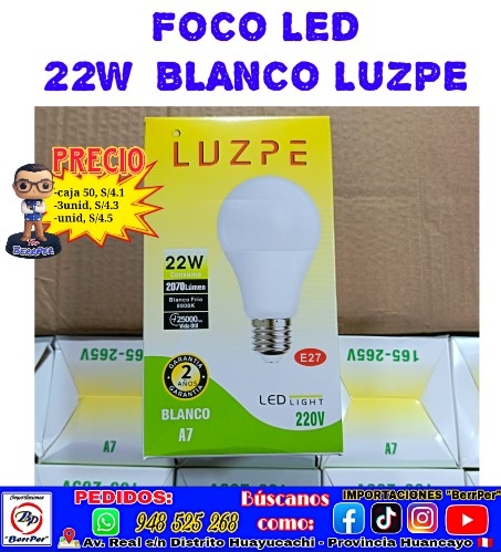 FOCO LED 22W BLANCO LUZPE