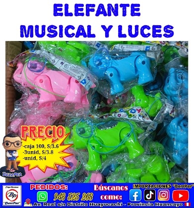 ELEFANTE MUSICAL Y LUCES (TOYS)