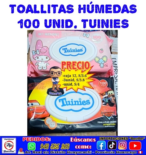 TOALLITAS HÚMEDAS 100 UNID. TUINIES