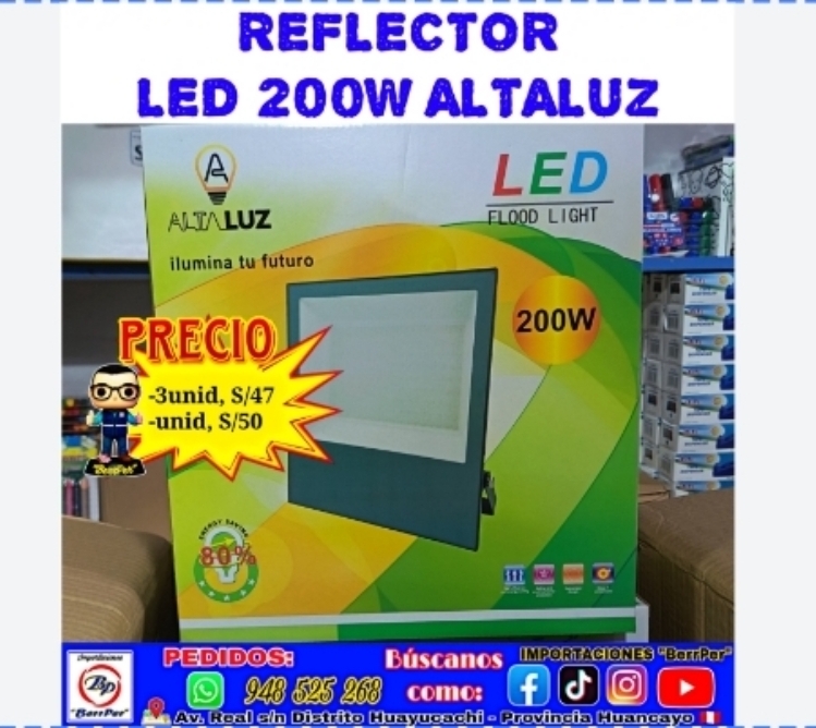 REFLECTOR 200w LED ALTALUZ (corriente)