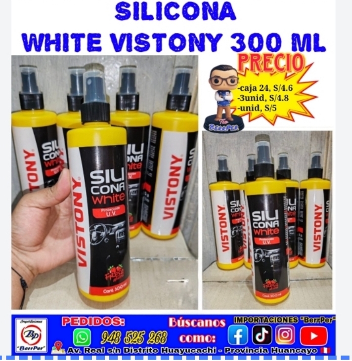 SILICONA VEHÍCULO WHITE VISTONY 300 ML