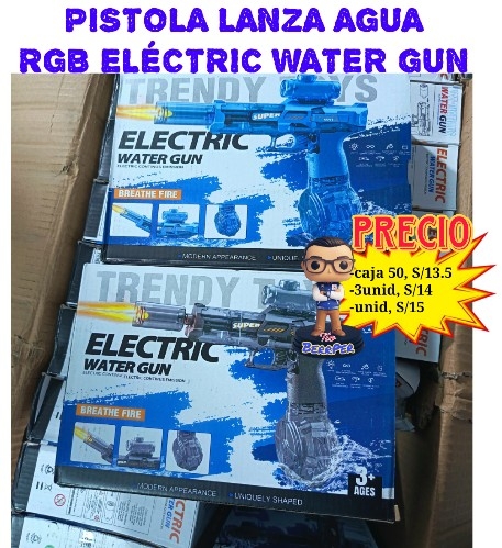 PISTOLA LANZA AGUA RGB ELECTRIC WATER GUN trendy