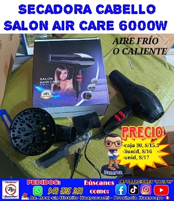SECADORA CABELLO SALON AIR CARE 6000W (100%)