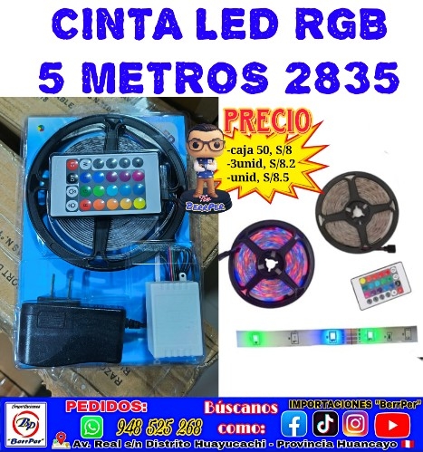 CINTA LED RGB 5 METROS 2835