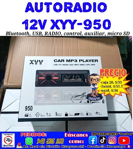 AUTORADIO XYY-950 12v( car mp3 player)