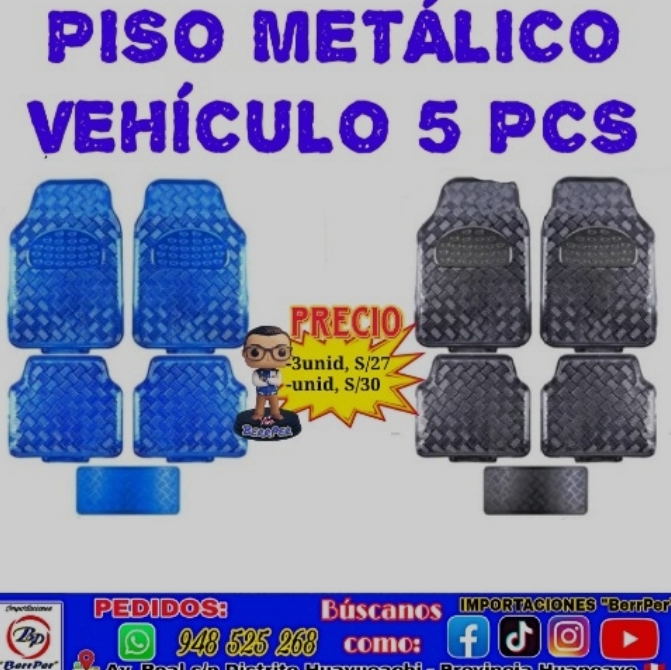 PISO METÁLICO VEHÍCULO 5 PCS