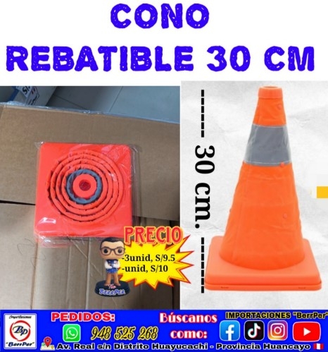 CONO REBATIBLE 30 cm (anaranjado) crc-30