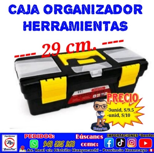 CAJA ORGANIZADOR HERRAMIENTAS (tool box, negro amarillo)