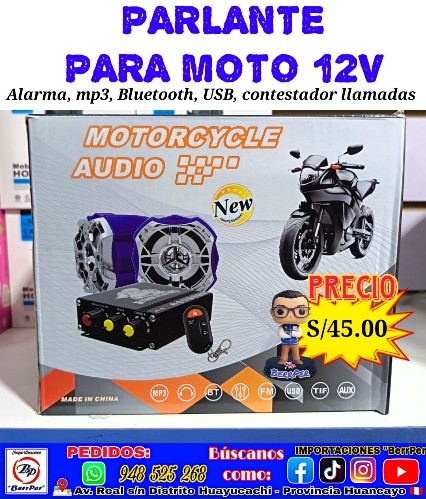 PARLANTE PARA MOTO 12V (motorcycle new audio)