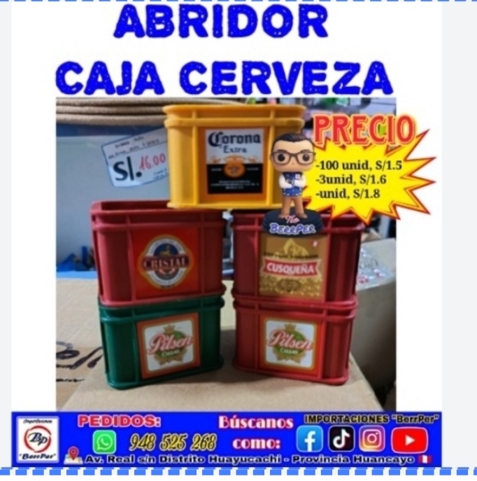 ABRIDOR CAJA CERVEZA (cristal, pilsen, cusqueña, corona)