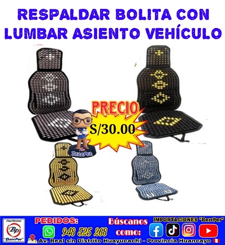 RESPALDAR BOLITA CON LUMBAR ASIENTO VEHICULO