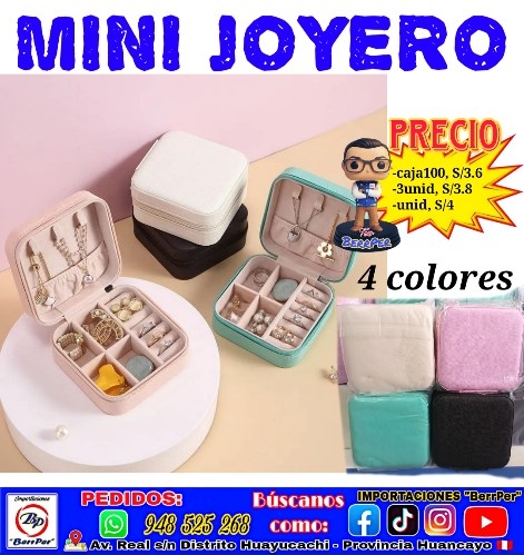 MINI JOYERO (amir-joy05) blanco, rosado, verde, negro)