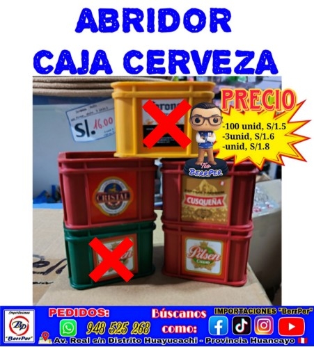 ABRIDOR CAJA CERVEZA (cristal, pilsen, cusqueña, corona)