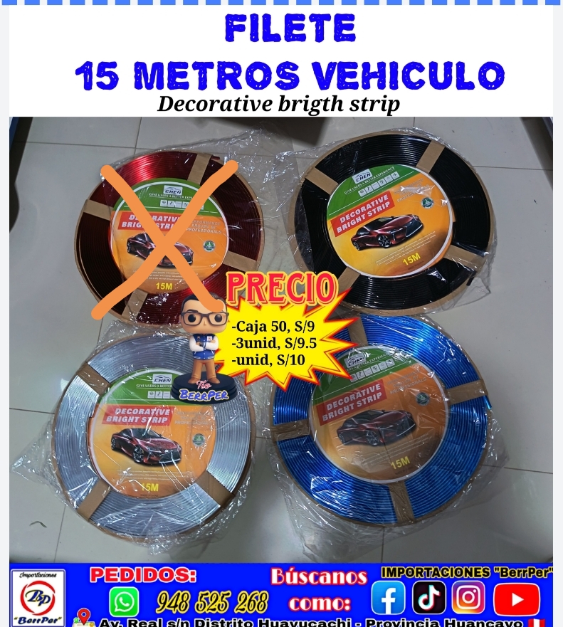 FILETE 15 METROS VEHICULO (decorative brigth strip) edge chen