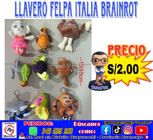 LLAVERO FELPA ITALIAN BRAINROT (peluche)