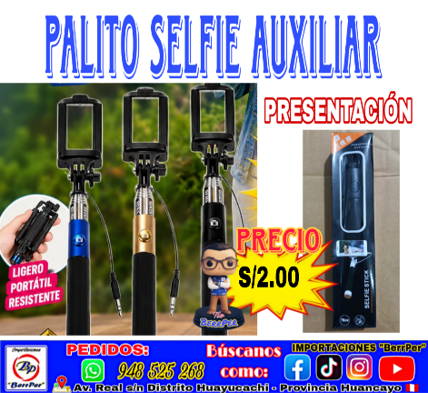 PALITO SELFIE AUXILIAR (stick, 78cm)