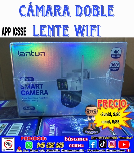 CAMARA DOBLE LENTE LANTUN WIFI (smart camera icsse 4k)